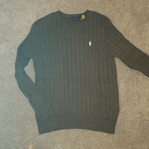 Polo Ralph Lauren Cable-Knit Crewneck Sweater, Green, Small